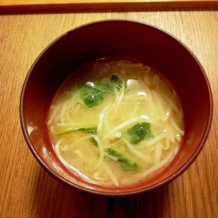 小松菜ともやしのお味噌汁
